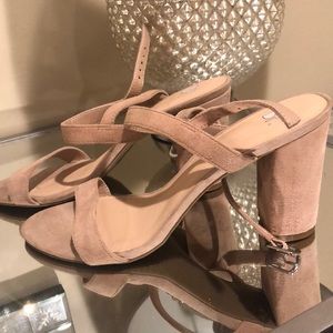 Suede Blush Sandal Heels